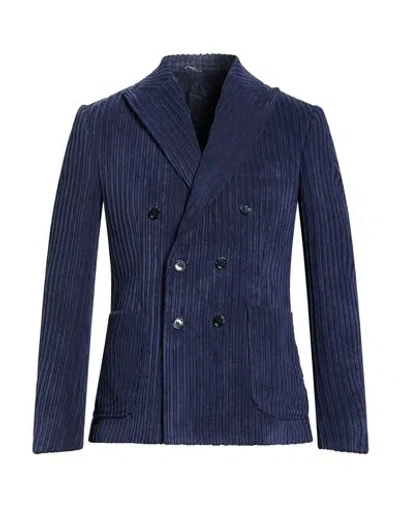 Grey Daniele Alessandrini Man Blazer Blue Size 38 Polyester, Polyamide In Blue