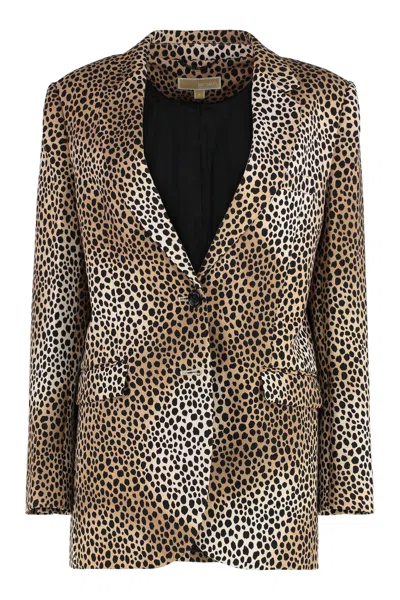 Michael Michael Kors Single-breasted Two-button Blazer With Lapel Collar In Multi