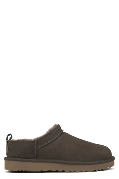 Ugg Classic Shearling-lined Suede Slip-on Flats In Brown