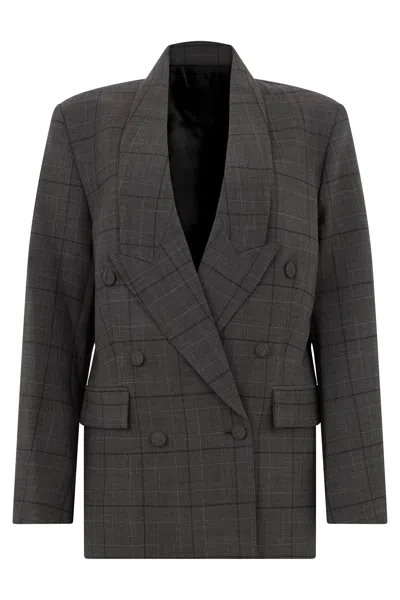Coperni Double Breasted Blazer Virgin Wool Blend In Gray