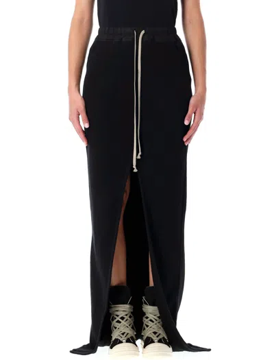 Rick Owens Drkshdw Cotton T-shirt Skirt With Elastic Waist And Adjustable Side Slit In Black