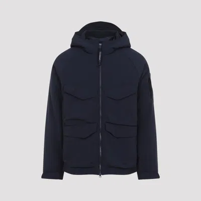 C.p. Company C.p.company Total Eclipse Shell Padded Hooded Lens Jacket In Blue