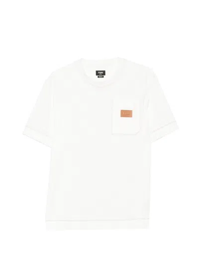 Fendi T-shirt With Logo Application In White