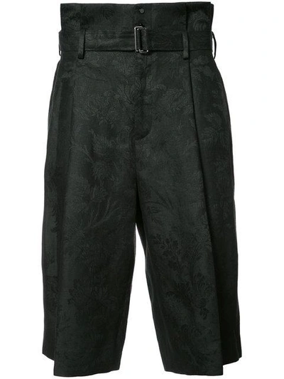 Shop Aganovich Belted Cropped Trousers In Black