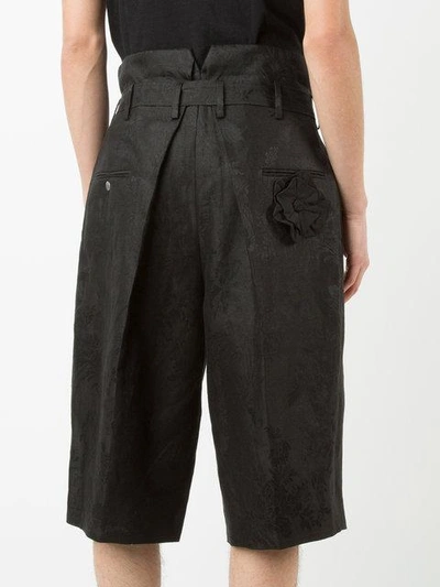 Shop Aganovich Belted Cropped Trousers In Black