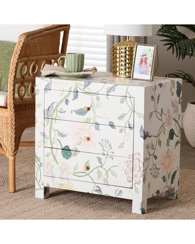 Baxton Studio Connery Floral End Table In Multi