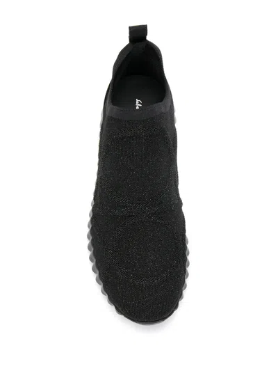 Ferragamo Wave Leather Sneaker In Black