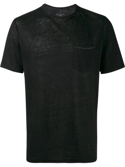 Rag & Bone Men's Owen Cotton Pocket Crewneck T-shirt In Black