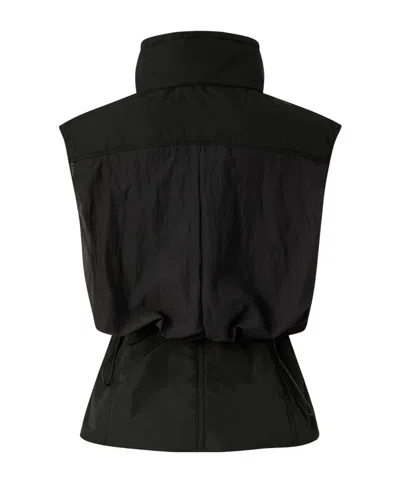 Pinko Sleeveless Drawstring Down Jacket In Black