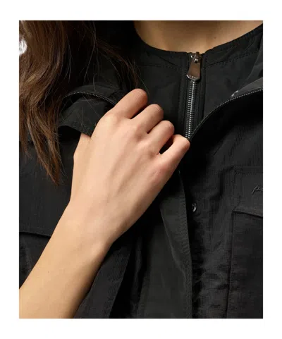 Pinko Sleeveless Drawstring Down Jacket In Black
