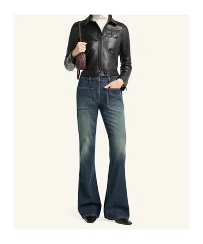 Courrèges Reedition Leather Jacket Black In Black