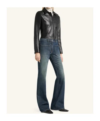 Courrèges Reedition Leather Jacket Black In Black
