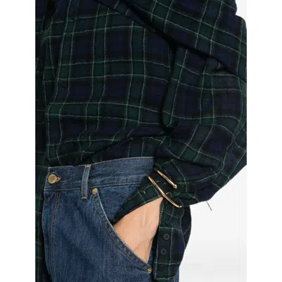 Darkpark Check-pattern Ring-detail Shirt In Black