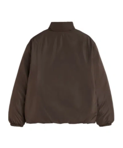 Jil Sander Polyester Down Jacket Elastic Cuffs Pockets Collar In Brown