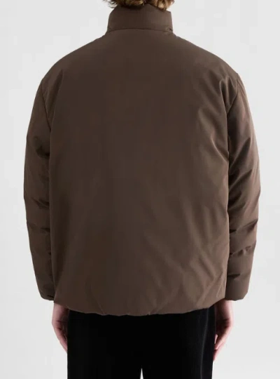 Jil Sander Polyester Down Jacket Elastic Cuffs Pockets Collar In Brown