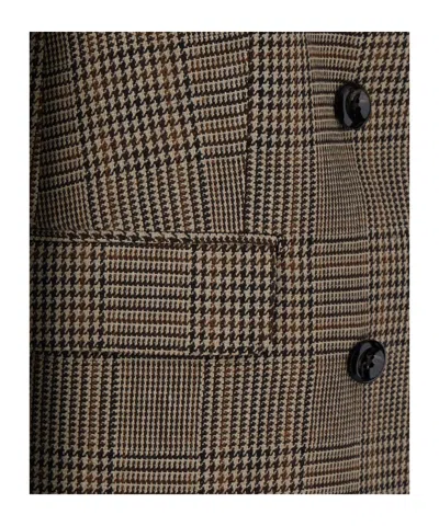 Tagliatore Jasmine Double-breasted Check-pattern Jacket In Brown