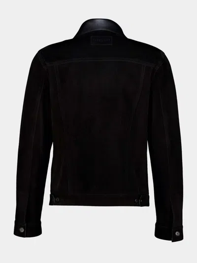 Givenchy Collared Long-sleeved Leather Jacket In Black