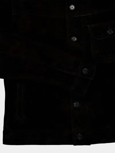 Givenchy Collared Long-sleeved Leather Jacket In Black