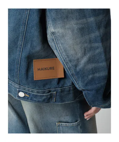 Haikure Oversized Jacket Front Pockets Design In Blue
