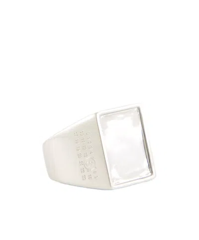 Mm6 Maison Margiela Silver Numeric Brass Ring In Neutral