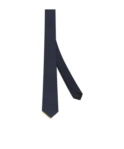 Fendi Blue Ff Silk Tie In Blue