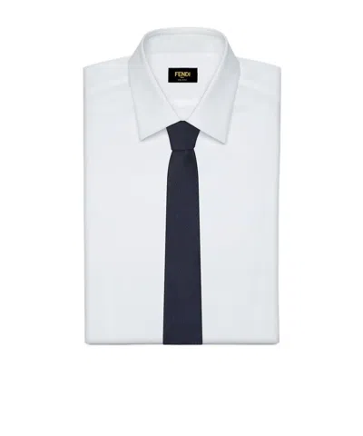 Fendi Blue Ff Silk Tie In Blue