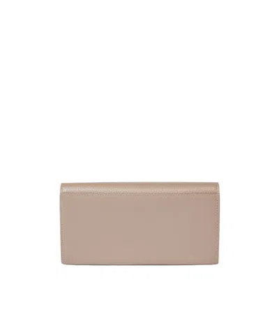 Fendi Ff Continental With Chain Dove Grey Leather Wallet In Neutral
