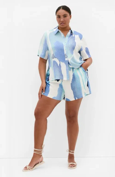 City Chic Surface Level Shorts In Multi