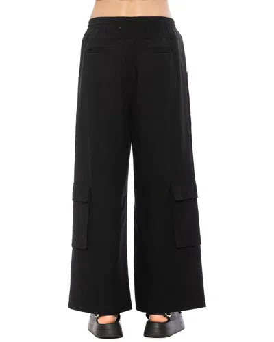 Alexia Admor Evren Drawstring Waist Cargo Pants In Black
