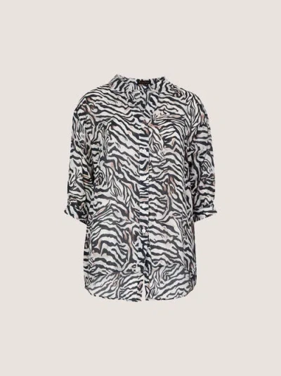 Apricot Oversized Semi-sheer Blouse In Multi