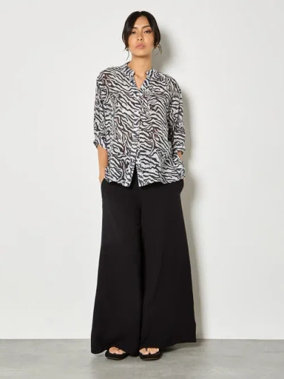 Apricot Oversized Semi-sheer Blouse In Multi