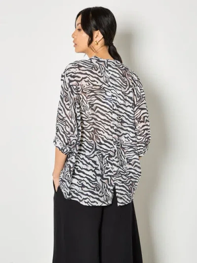 Apricot Oversized Semi-sheer Blouse In Multi