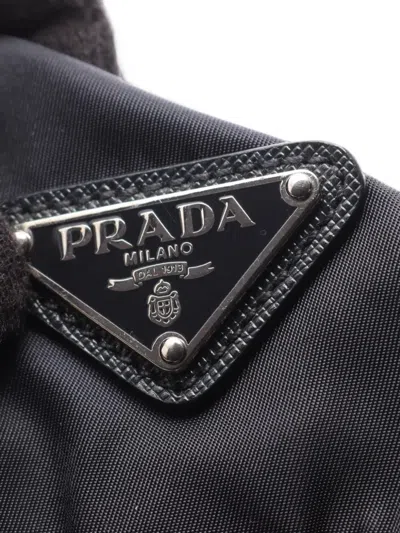 Pre-owned Prada 2010s Logo-plate Drawstring Backpack In Blue
