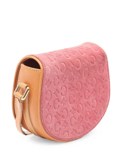 Celine 2000s C Macadam Shoulder Bag In Pink
