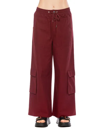 Alexia Admor Evren Drawstring Waist Cargo Pants In Red