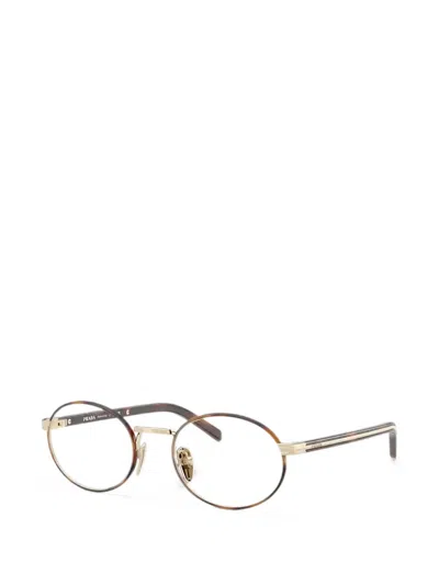 Prada Round-frame Glasses In Brown