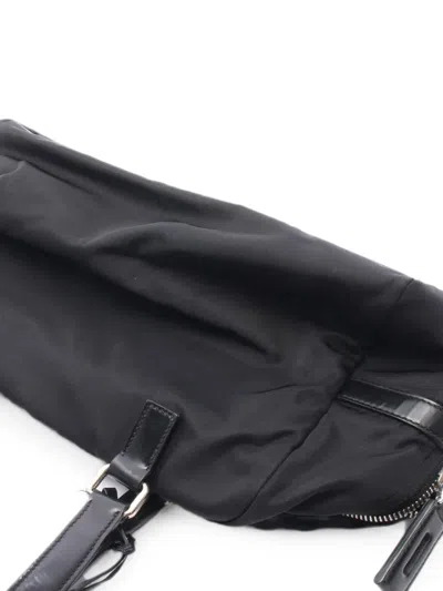 Pre-owned Prada 2000s Logo-patch Shoulder Bag In Black