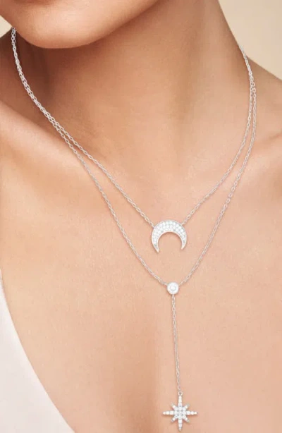 Sphera Milano Celestial Double Layer Necklace In Silver