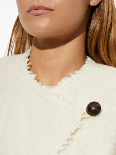 Isabel Marant Suna Asymmetrical Virgin Wool Blend Jacket In Multi