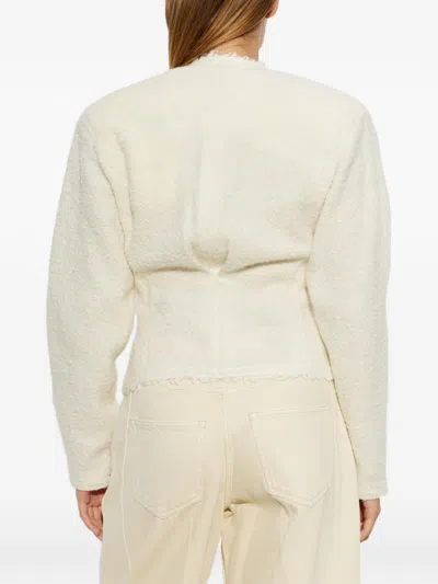 Isabel Marant Suna Asymmetrical Virgin Wool Blend Jacket In Multi