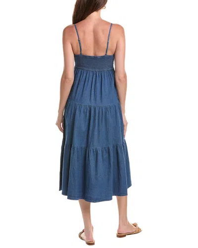Marion Solid Midi Dress In Blue