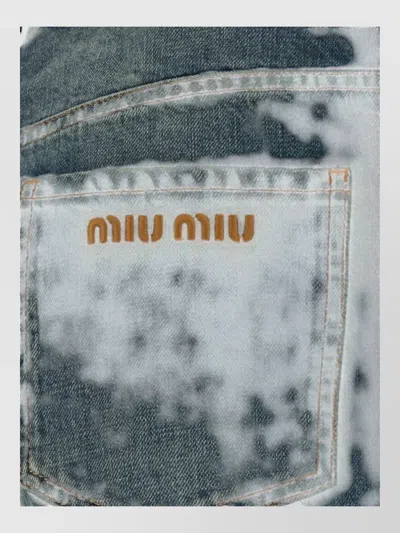 Miu Miu High Waist Wide Leg Denim Trousers In Blue