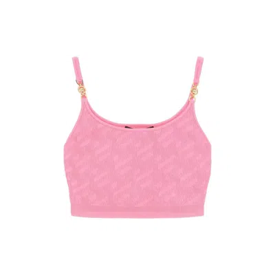 Versace Multicolor Elastane Tank Tops In Multi