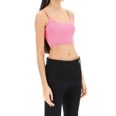 Versace Multicolor Elastane Tank Tops In Multi