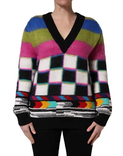 Dolce & Gabbana Graphic Pattern Wool Sweater In Multi