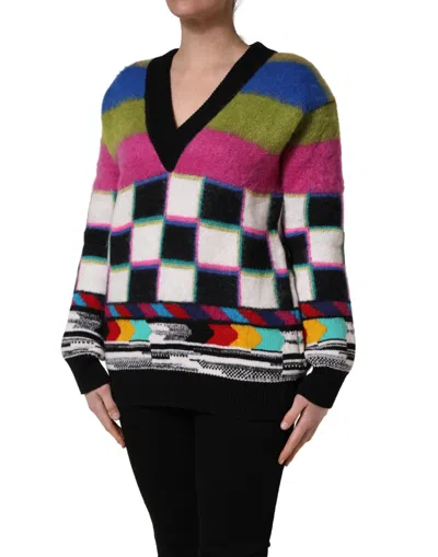 Dolce & Gabbana Graphic Pattern Wool Sweater In Multi