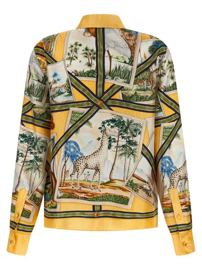 Gucci Bicolor Silk Pattern Shirt In Multi