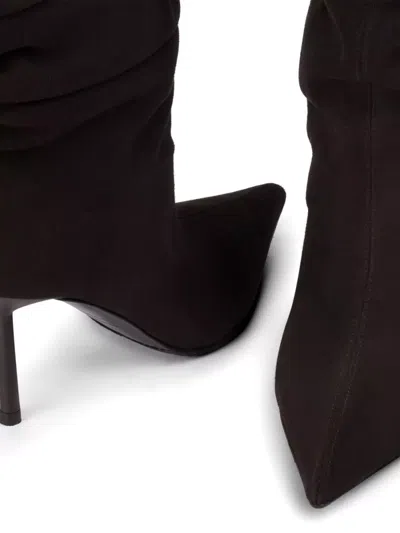 Le Silla Mid-calf Slouchy Boots With Pointed Toe And Stiletto Heel In Brown
