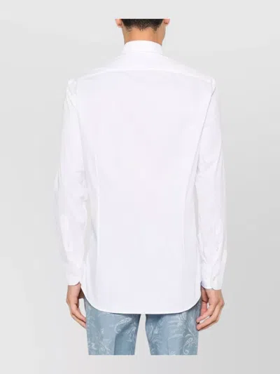 Etro Roma Logo Shirt Regular Fit Long Sleeves In White