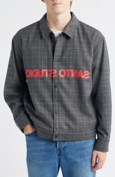 Santo Studio Reverse Typeface Jacket In Black